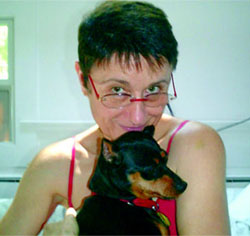 Olga Broumas with Lily